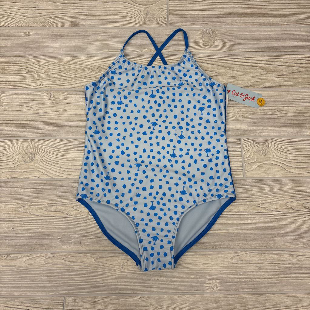 NEW 1 Pc Swimsuit Dots Palm Trees