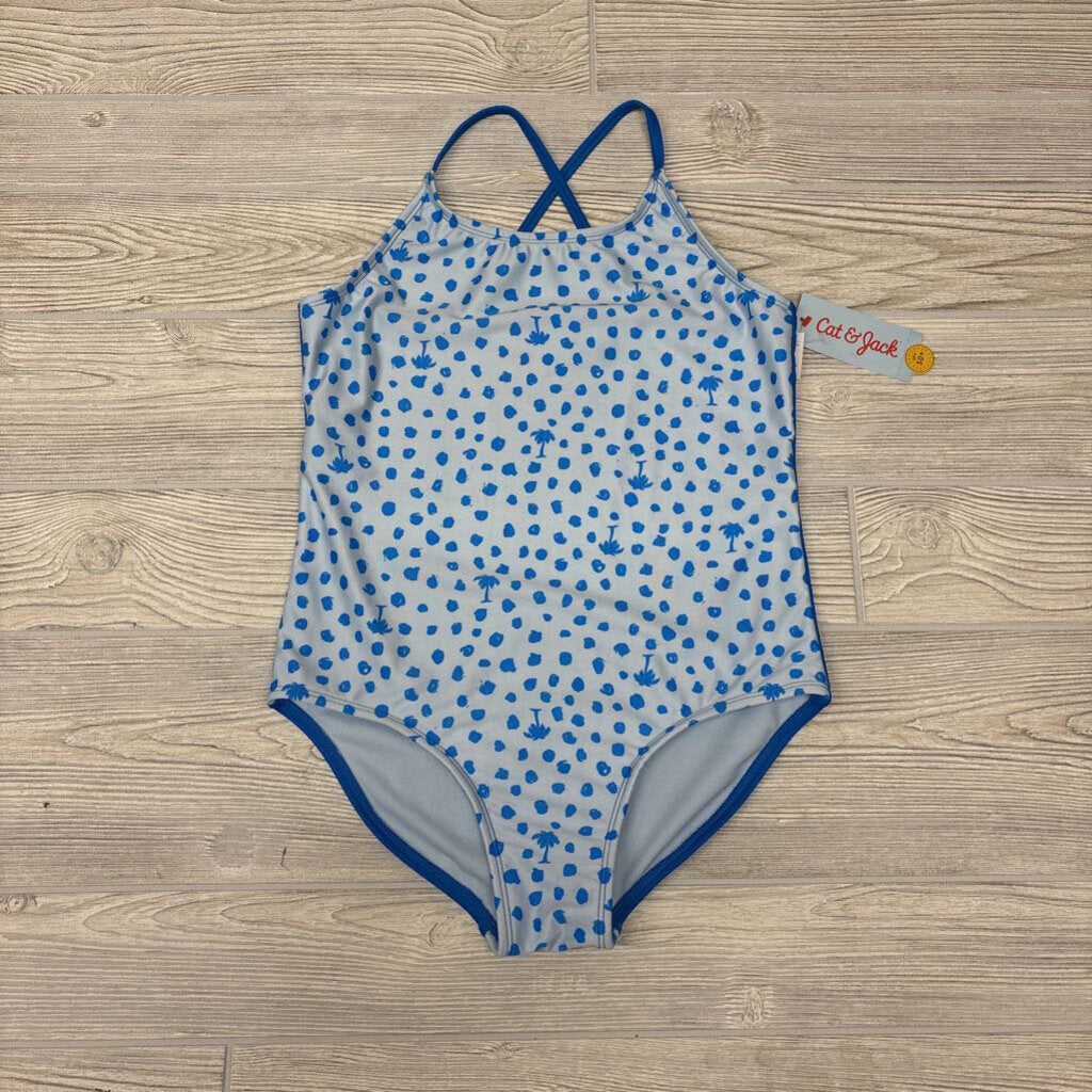 NEW 1 Pc Swimsuit Dots Palm Trees