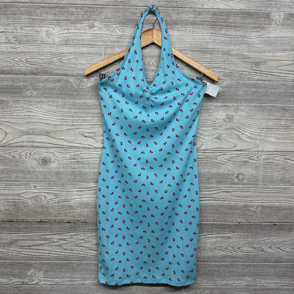 Girls NEW Ribbed Halter Dress Cherries