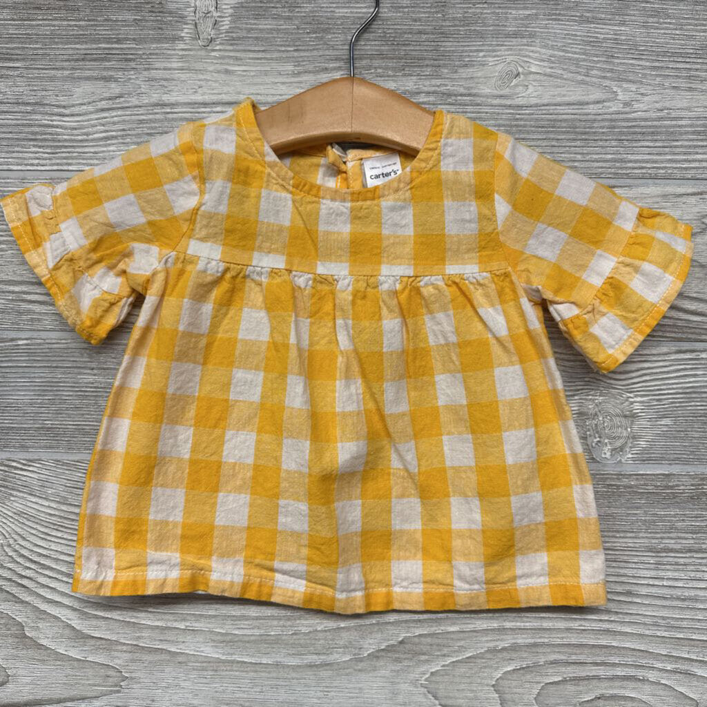 Peplum Shirt Gingham Ruffe Sleeve