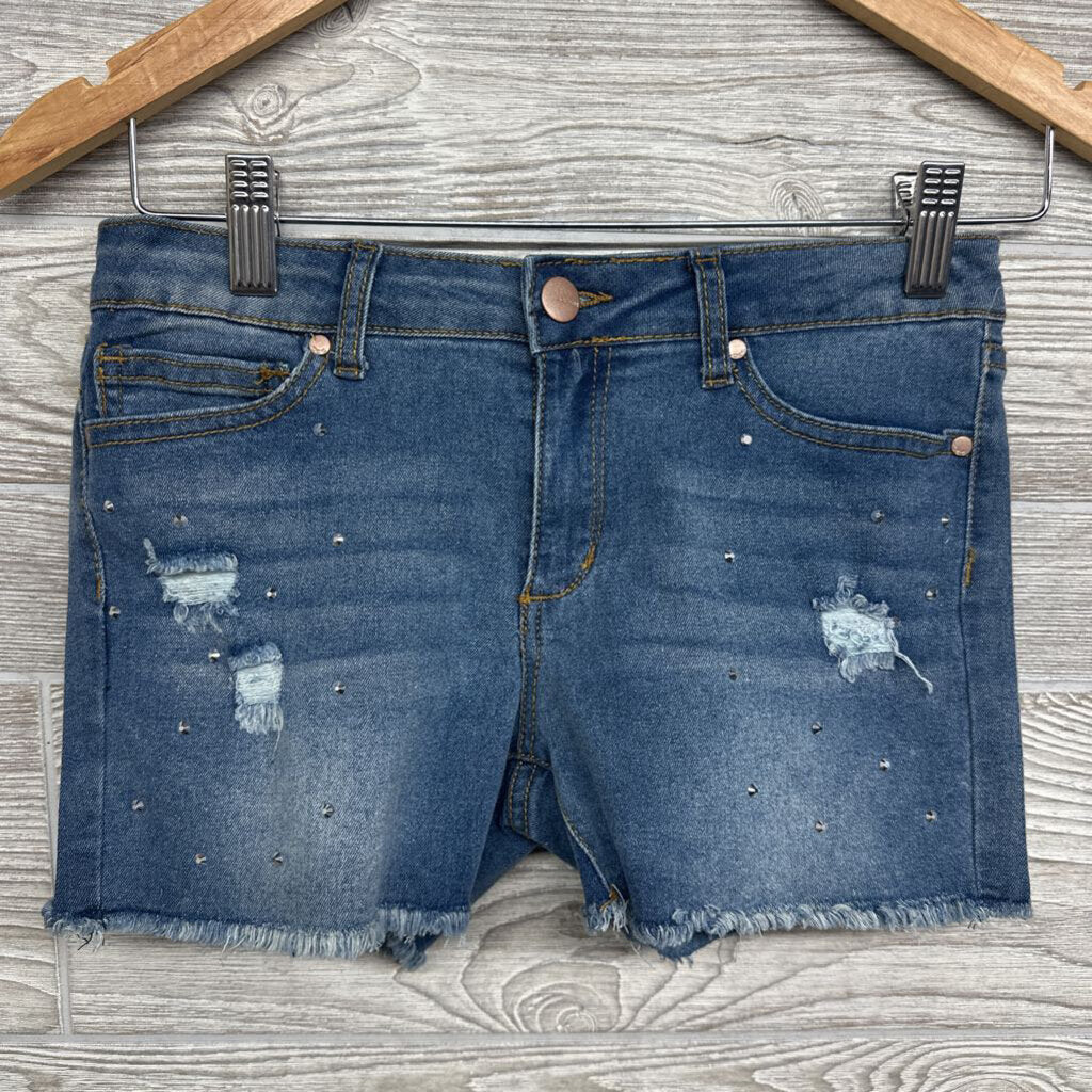 NEW Ripped Rhinestone Denim Shorts