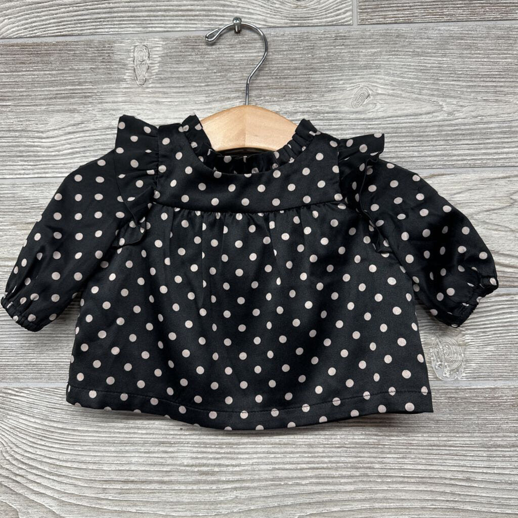 NEW LS Silky Blouse Dots