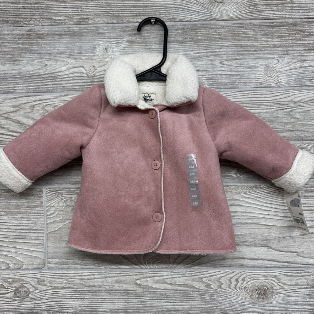 NEW Sherpa Lined Button Up Suede Coat