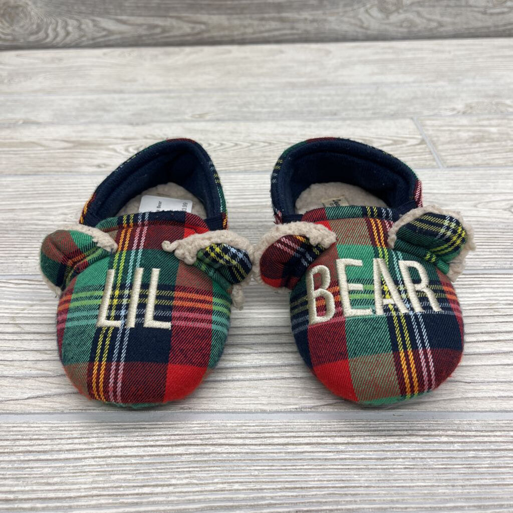 Plaid Slippers Lik Bear
