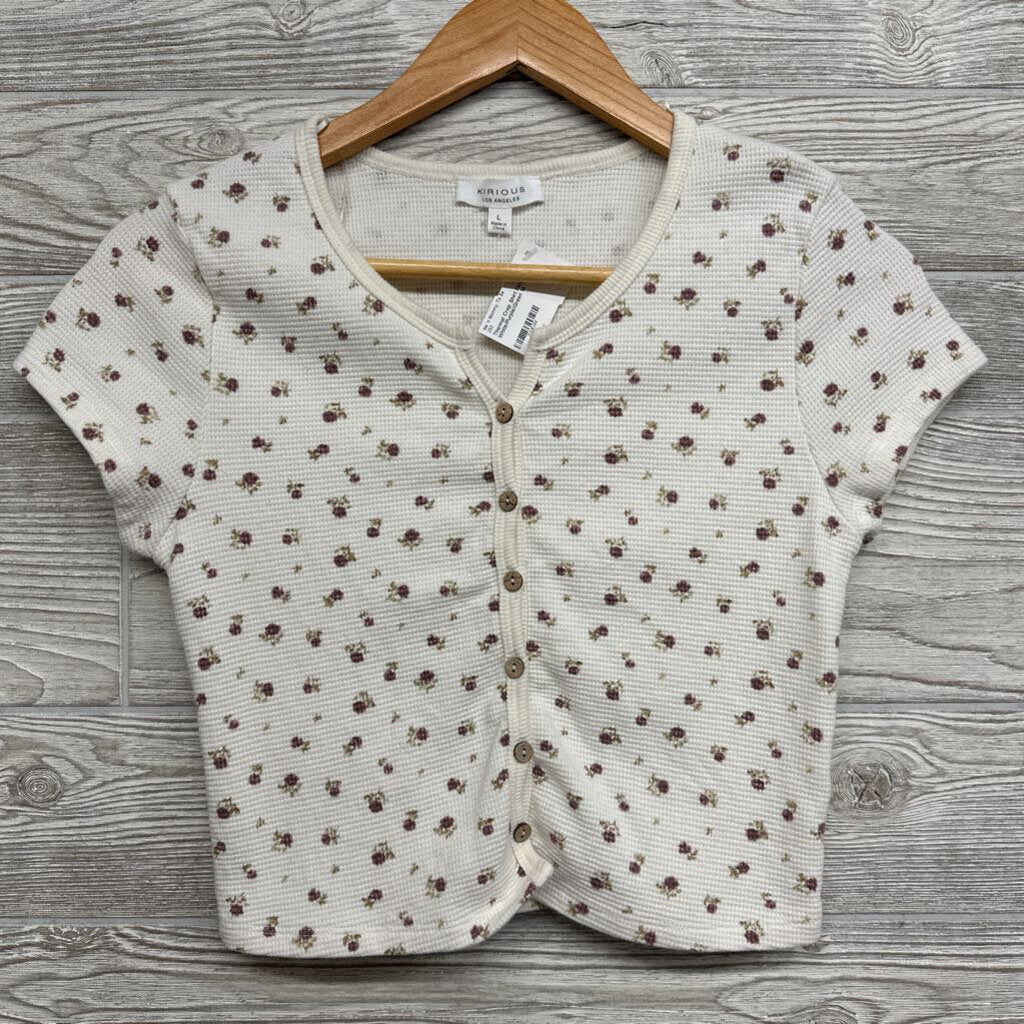 Thermal Crop Shirt Flowers