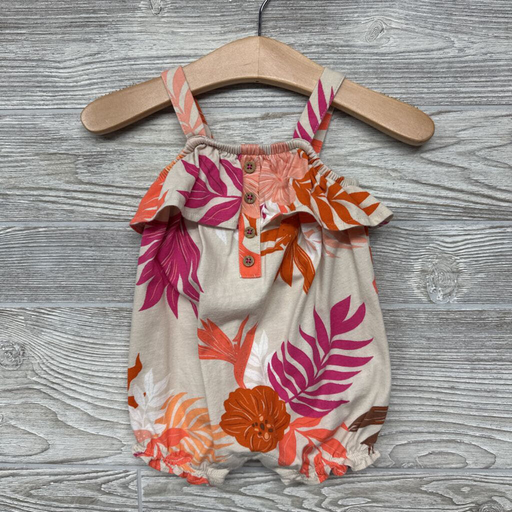 Tank Bubble Romper Leaves Buttons