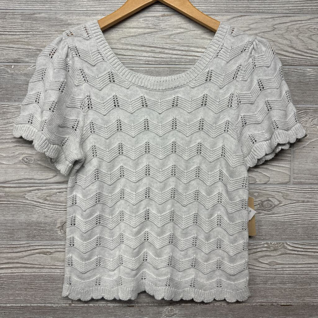 NEW Scoop Neck SS Eyelet Sweater