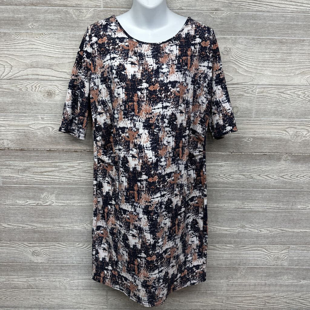 Ruched Textured Dress Printed