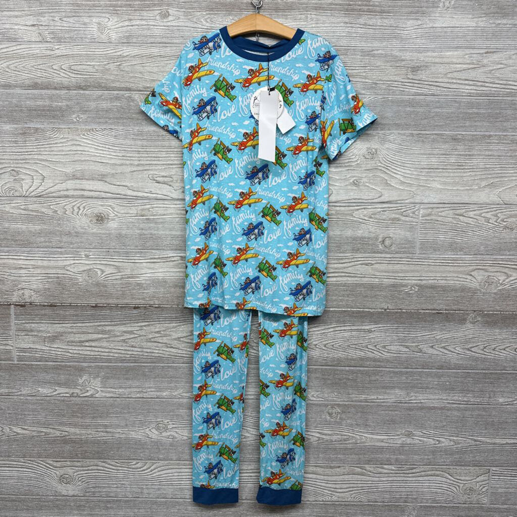 NEW 2 Pc Bamboo PJs Planes Love Family