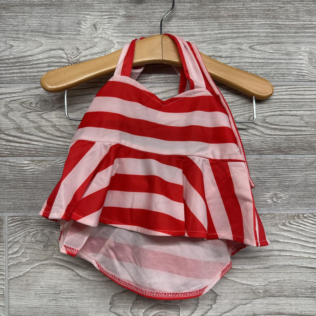 NEW 2 Pc Halter Top & Bummies Stripes Buttons 9-12m