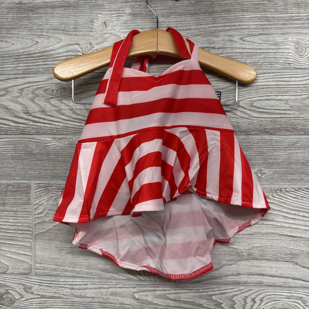 NEW 2 Pc Halter Top & Bummies Stripes Buttons 2t