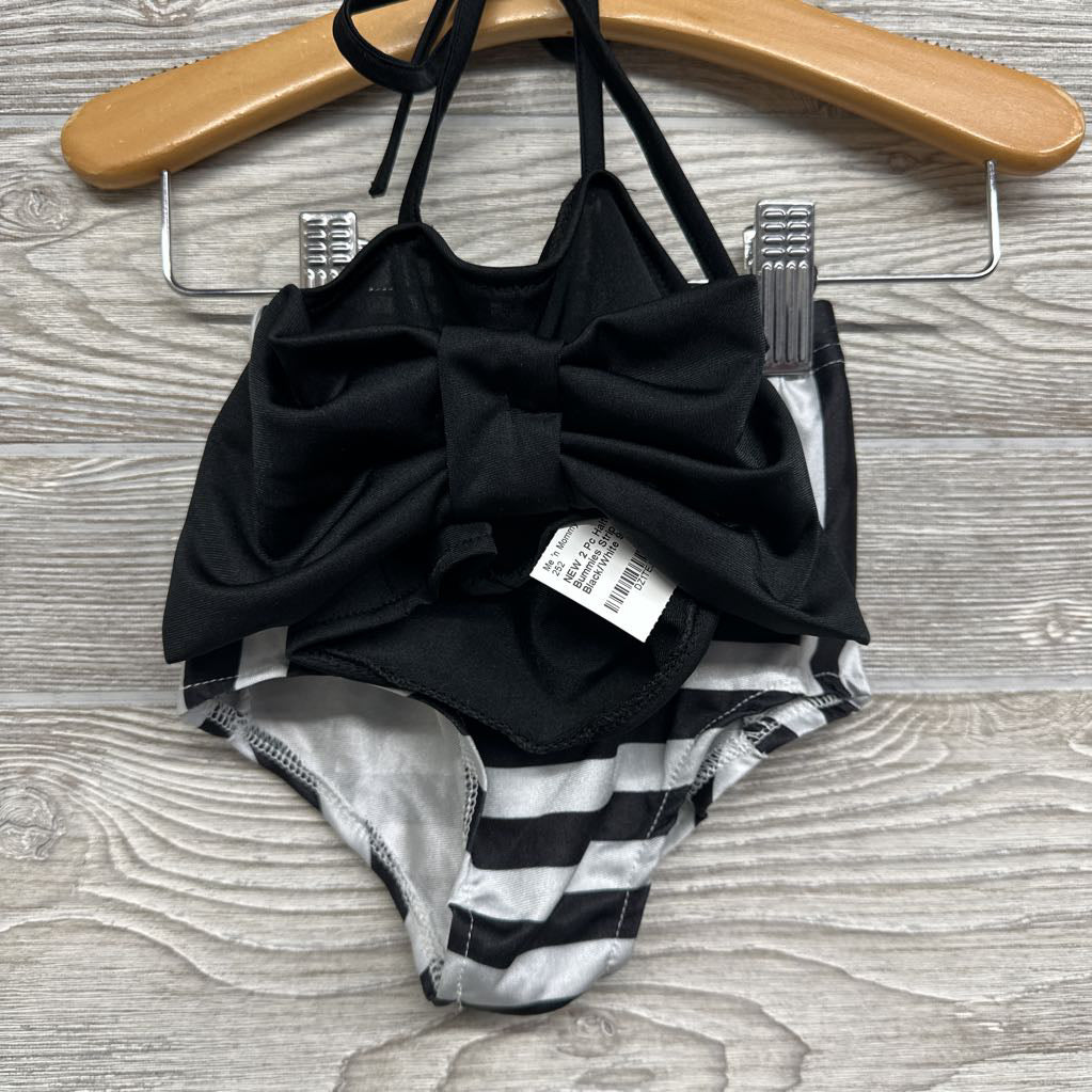 NEW 2 Pc Halter Top & Bummies Stripes Bow 9-12m