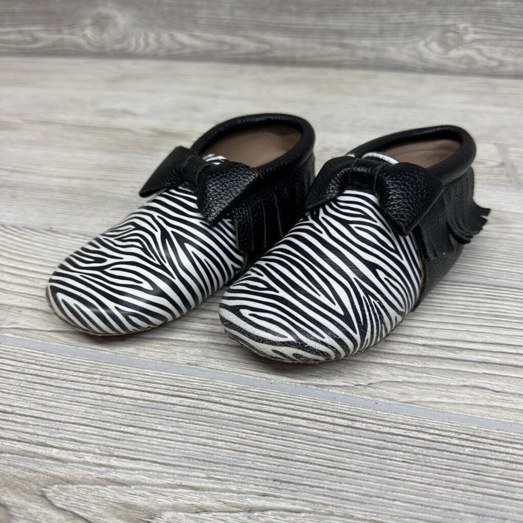 Leather Moccasins Zebra Fringe