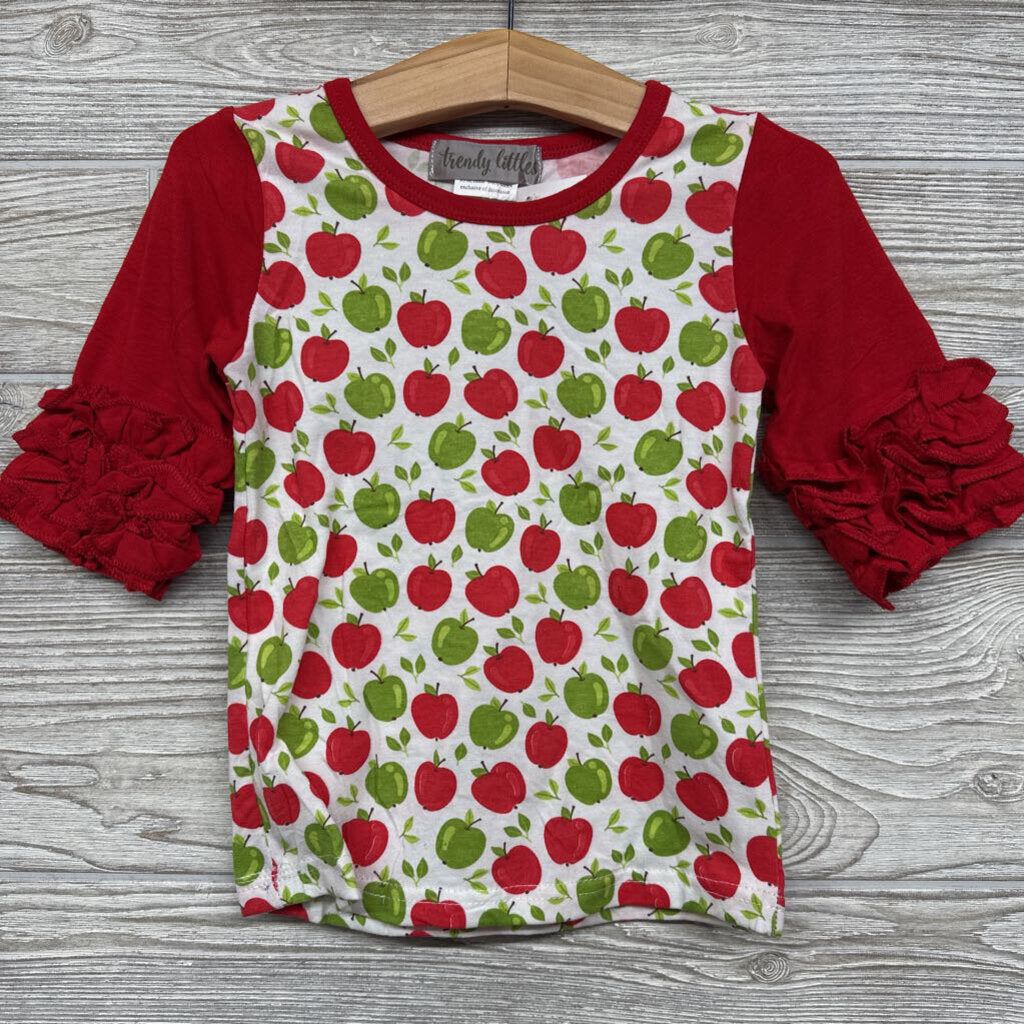NEW LS Shirt Apples Ruffles 18M