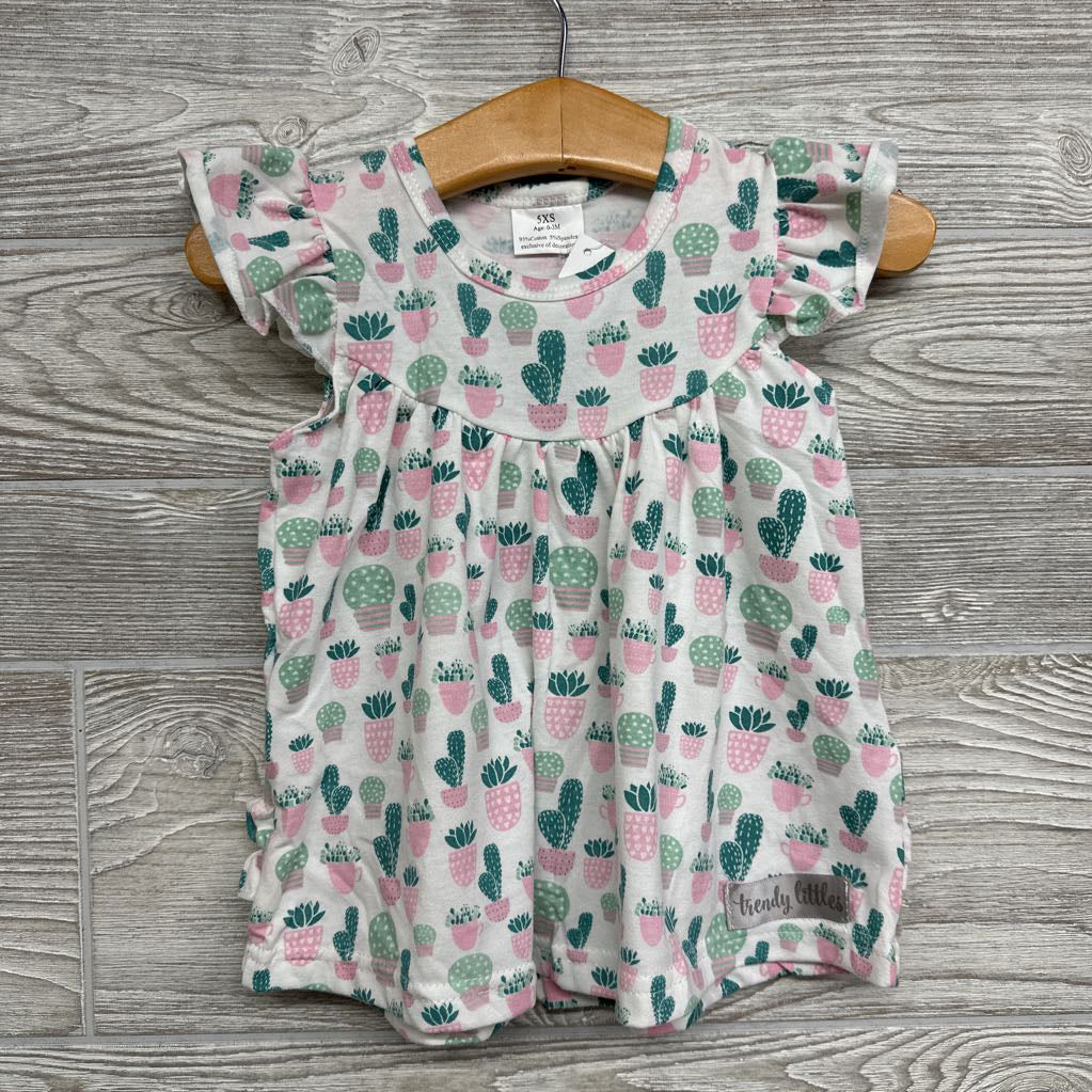 NEW Dress Flutter Sleeves Cactus 0-3m