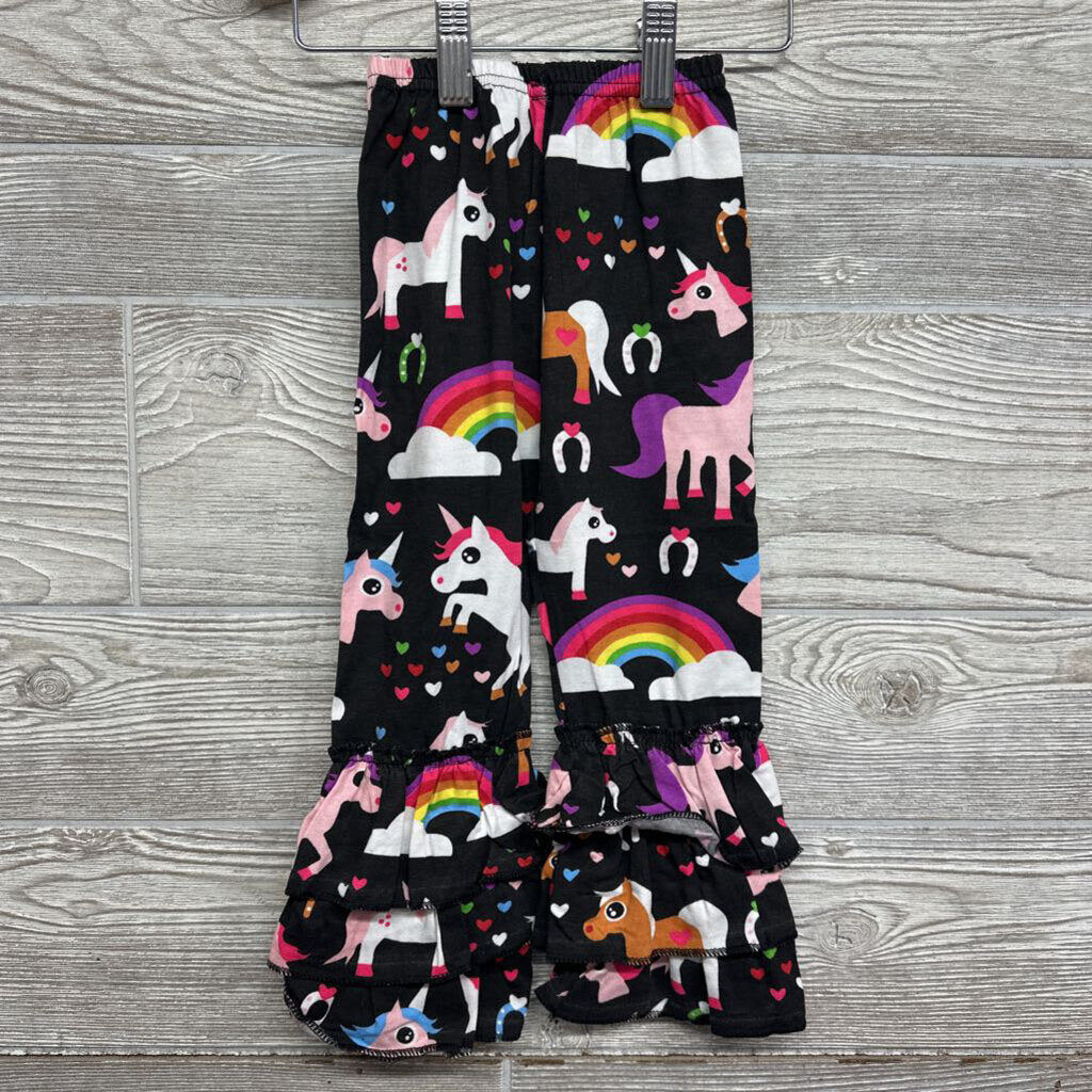 NEW 2 Pc LS Shirt & Pants Ruffles Unicorns