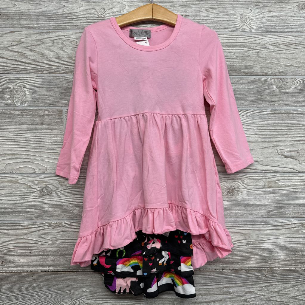 NEW 2 Pc LS Shirt & Flare Pants Unicorns 3-4