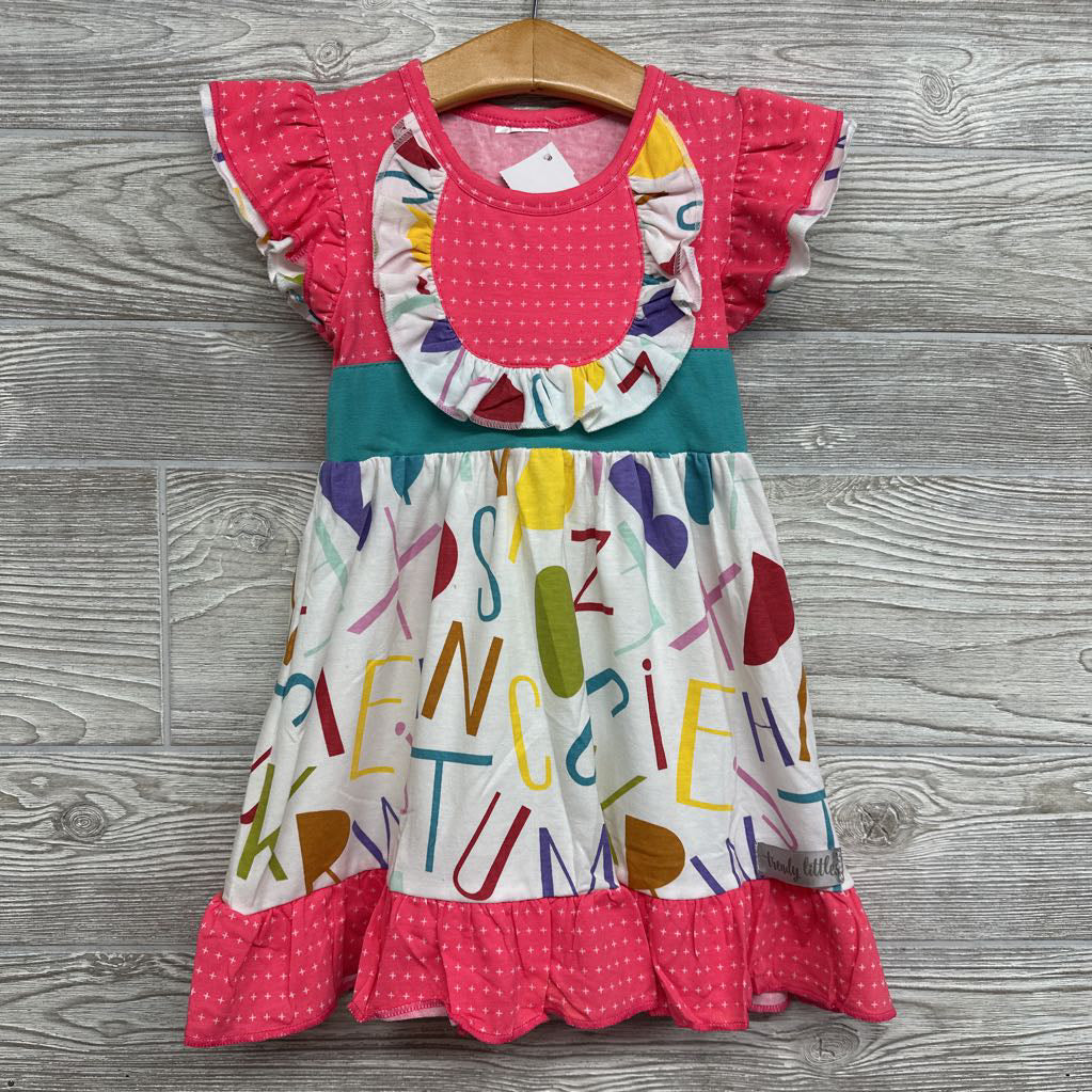 Dress Flutter Sleeves Letters Ruffles 24M