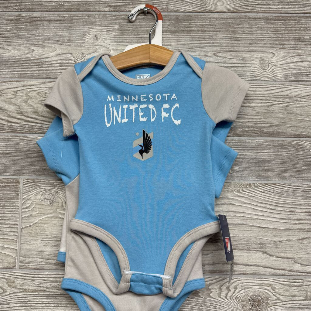 NEW 3 Pk Bodysuit Minnesota United FC Soccer Team