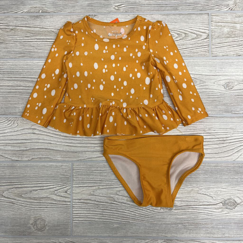 2 Pc Swimsuit Dots Ruffle