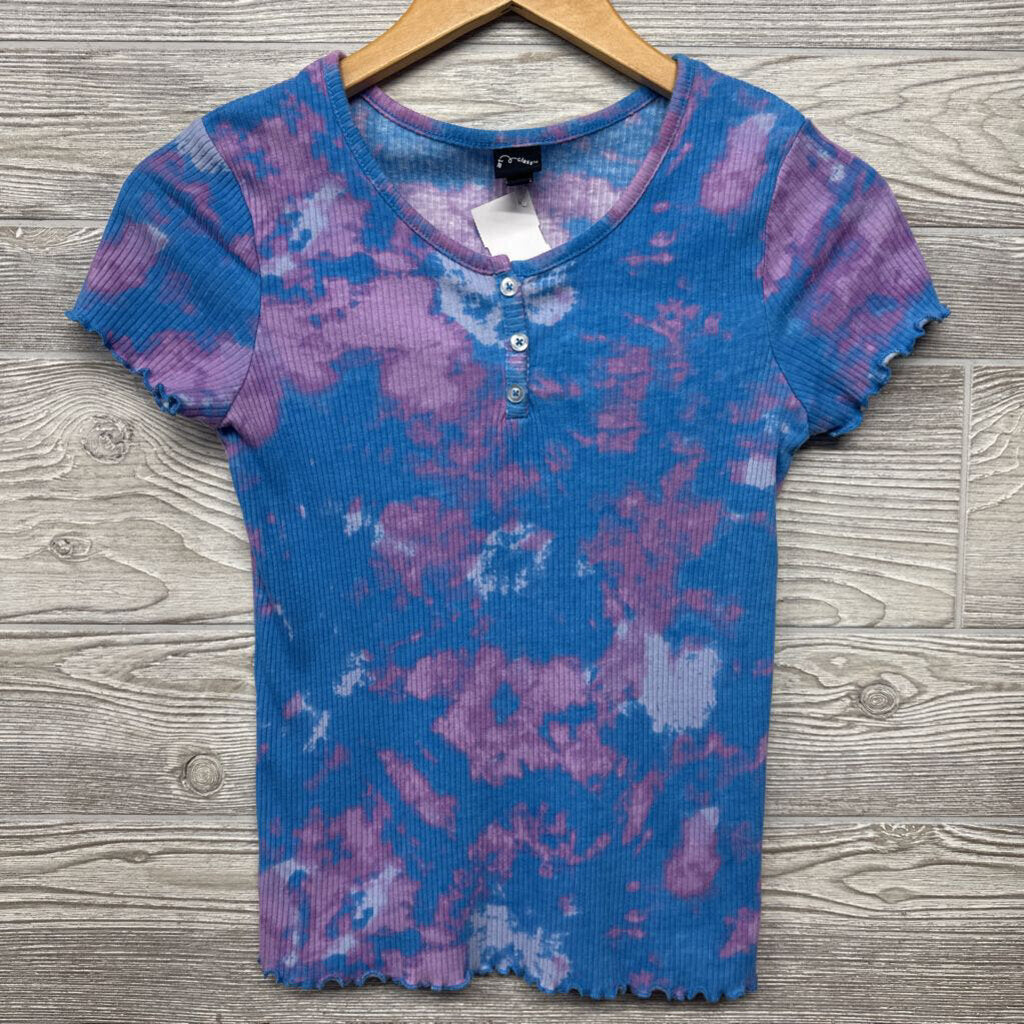 Ribbed Tie Dye Shirt Lettuce Trim