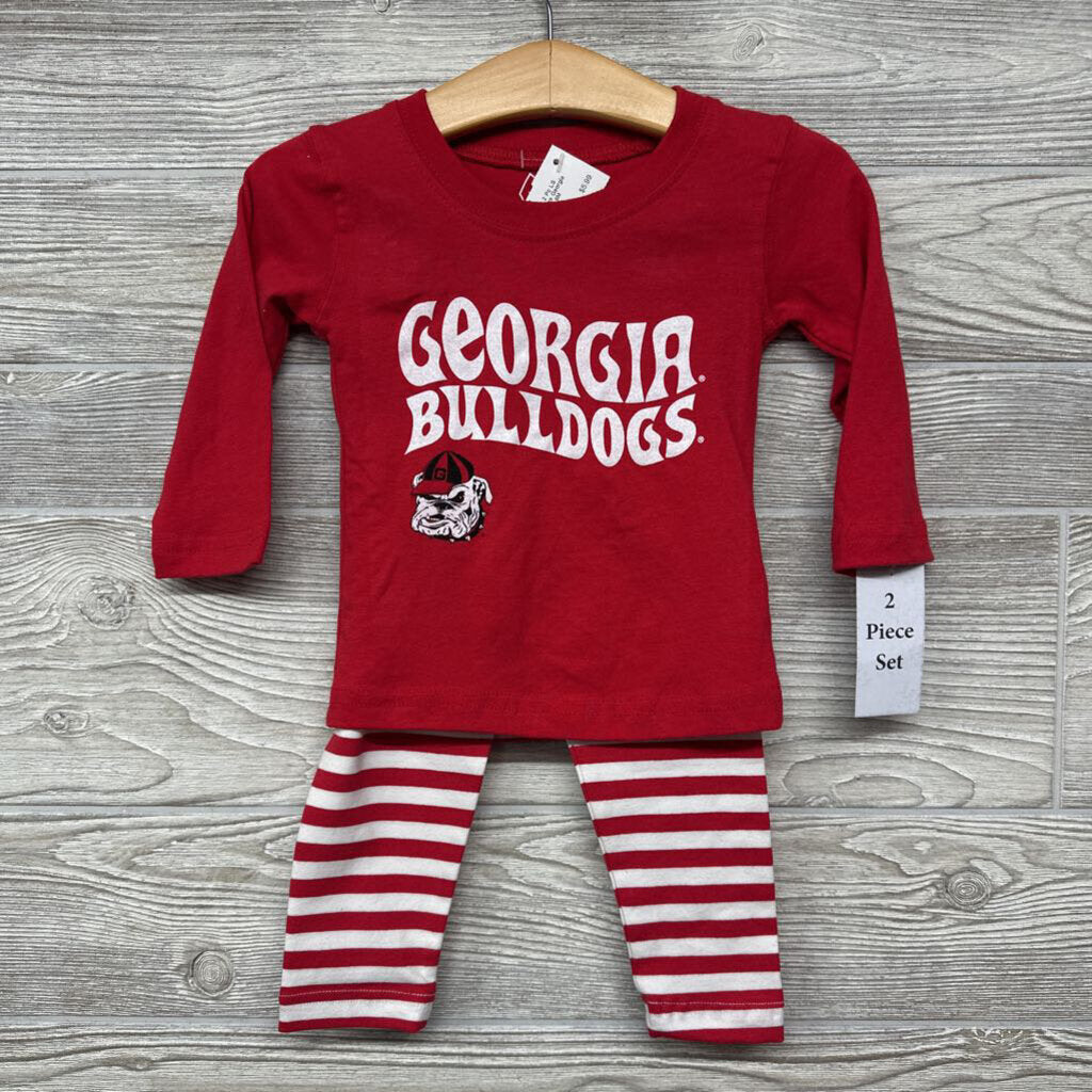 NEW 2 Pc LS Shirt & Pants Stripes Georgia Bulldogs