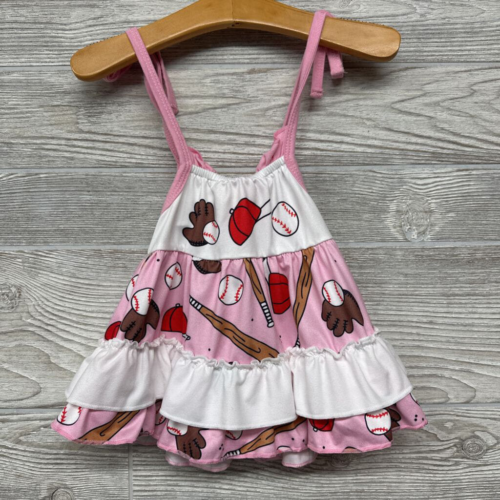 Tank Dress Baseball Tie Straps