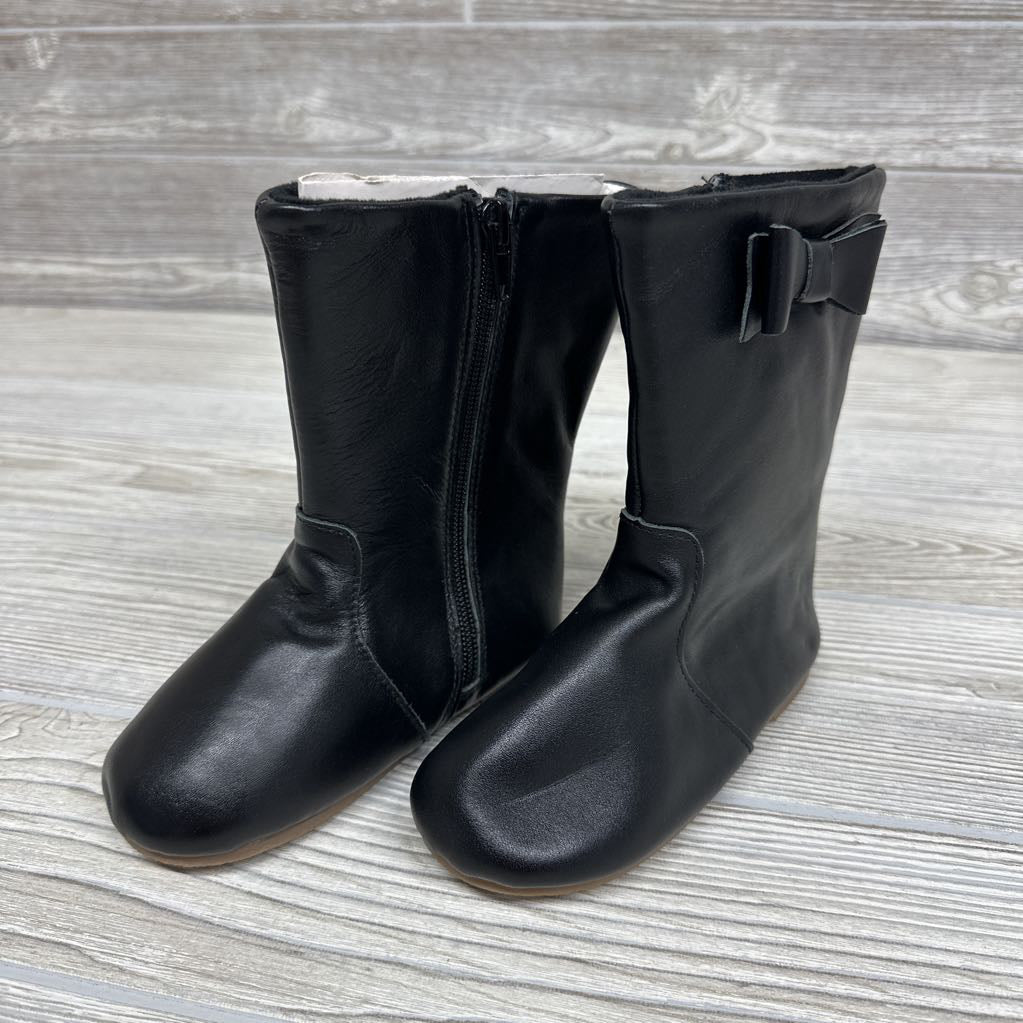 NEW Faux Leather Boots Bow