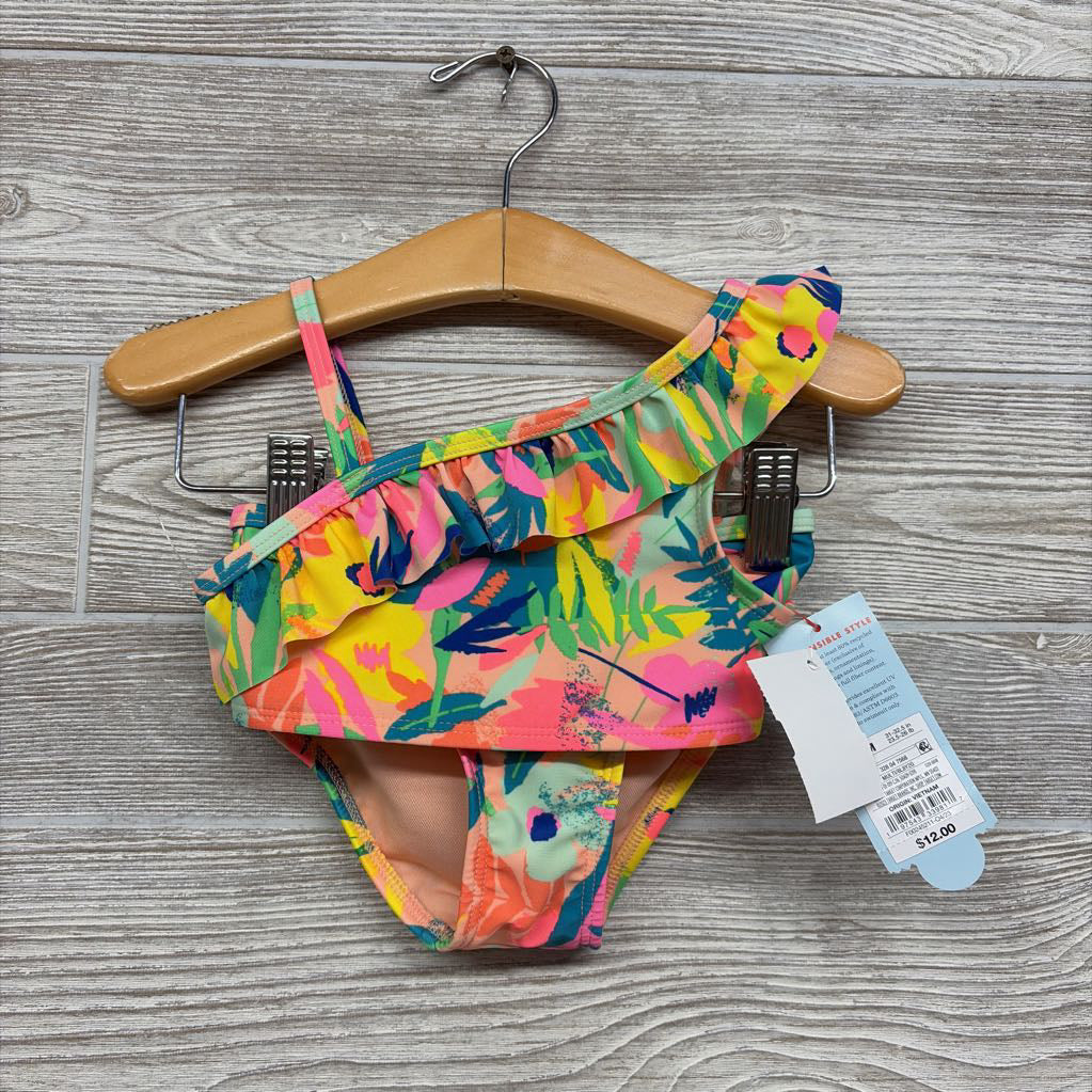 NEW 2 Pc Swimsuit Leaves Ruffles 18M