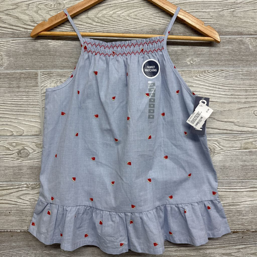 NEW Peplum Chambray Tank Shirt Watermelon