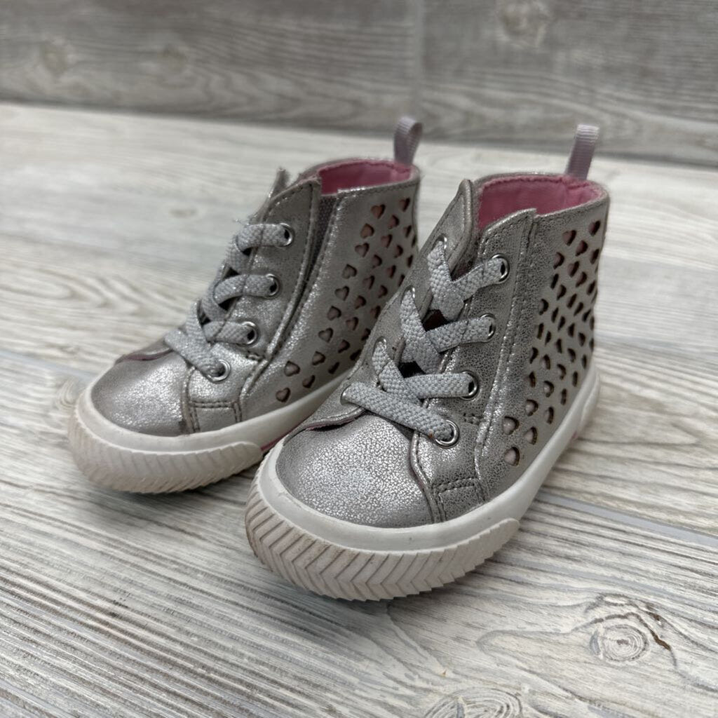 High Top Eyelet Heart Shoes