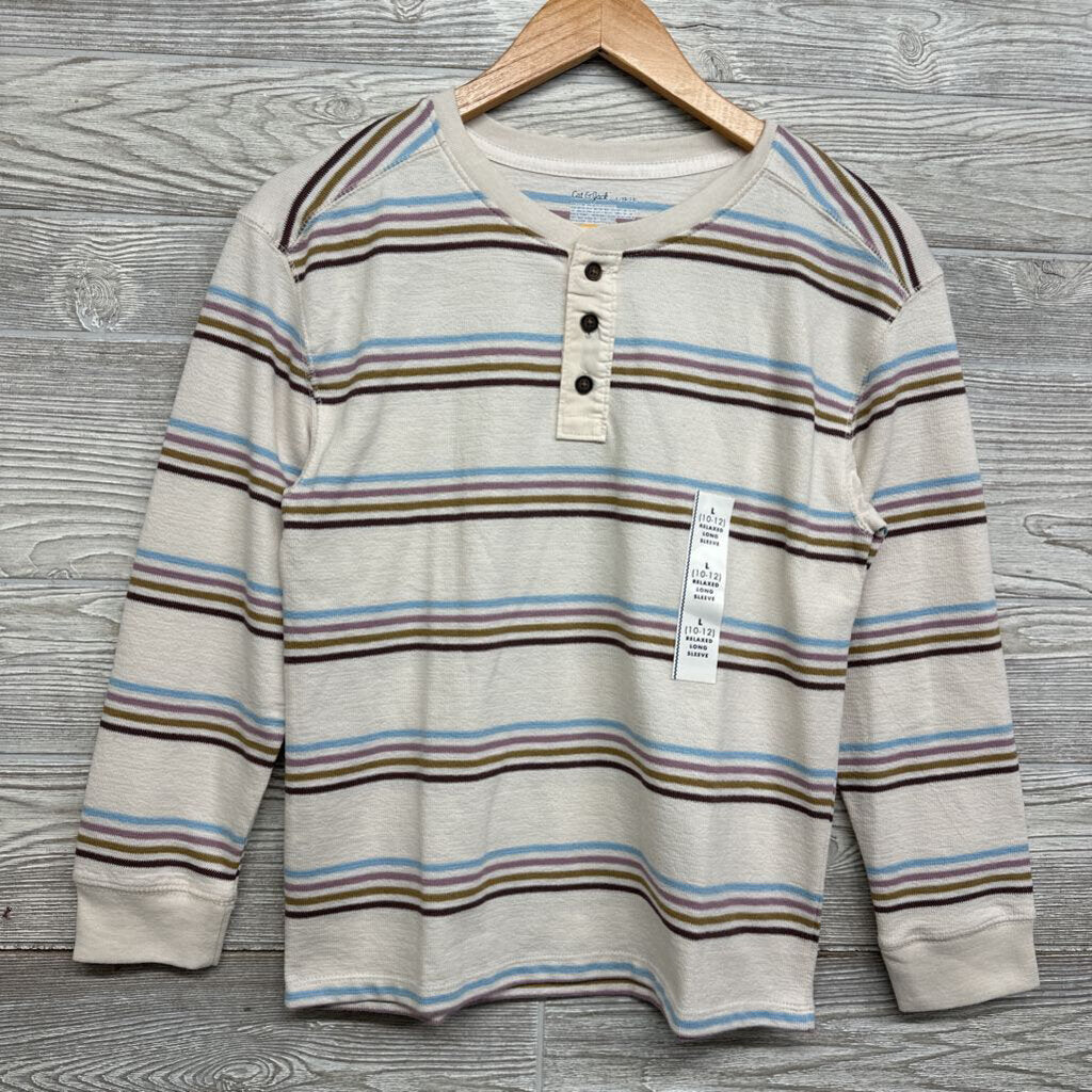 NEW LS Textured Henley Stripes