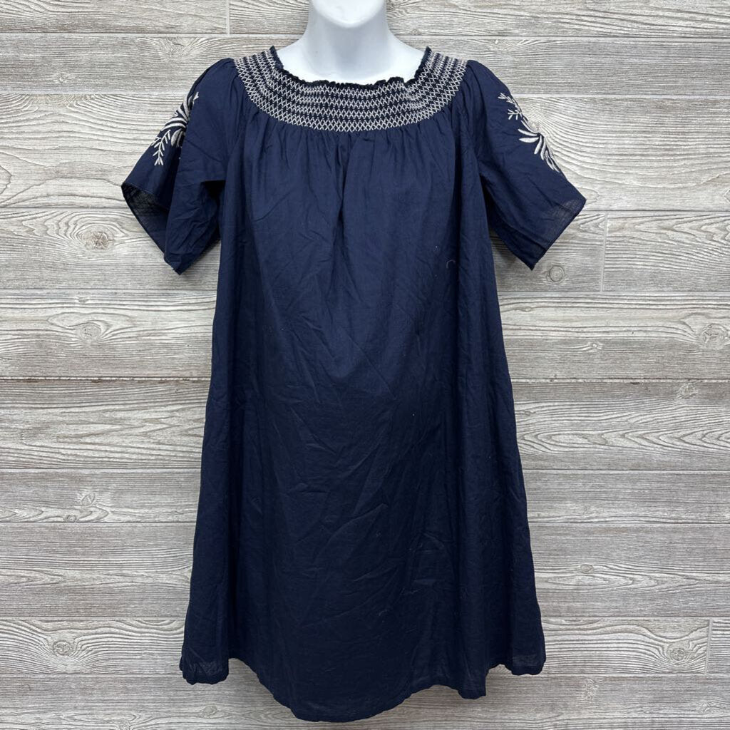 NEW Off Shoulder Dress Smocked Embroidered Flowers *