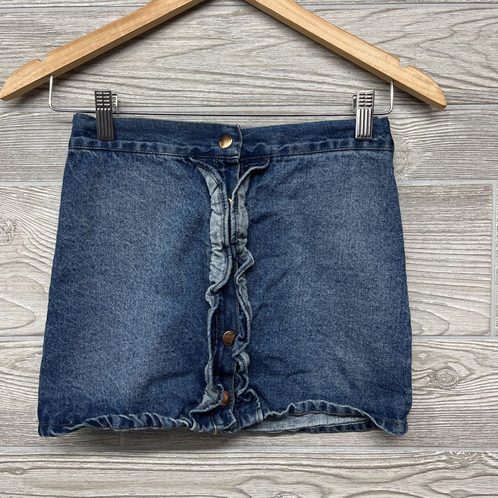 Denim Skirt Ruffle Buttons