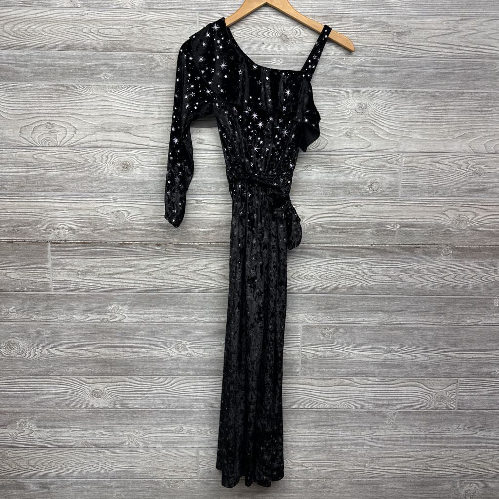 1 Pc LS Cold Shoulder Velour Outfit Stars Dots