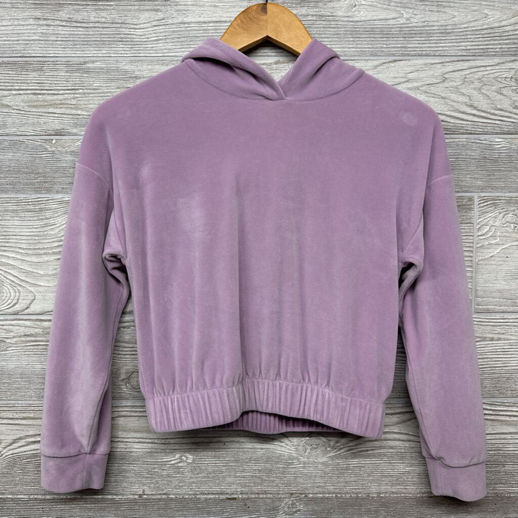 Cropped Velvet Sweatshirt W/ Hood