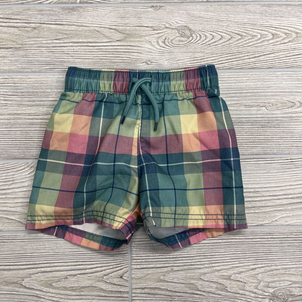 Plaid Swim Trunks