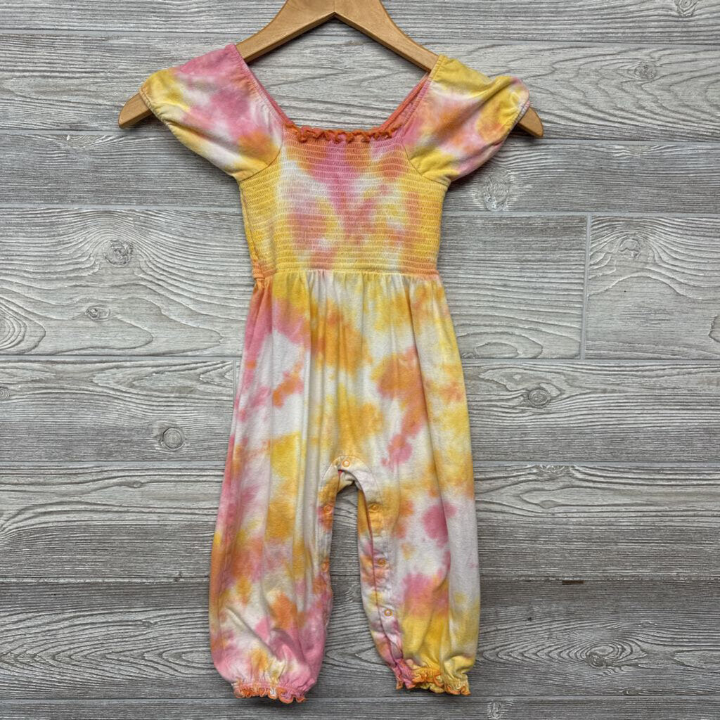 Tie Dye Jumpsuit Romper Smocked Top
