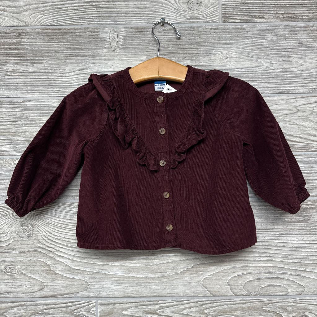 LS Cord Button Up Ruffles