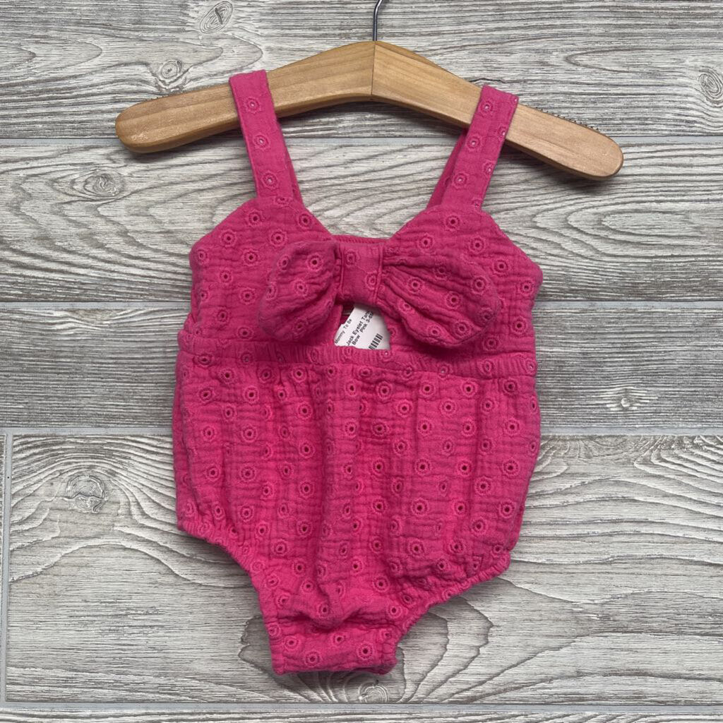 Eyelet Tank Romper Bow