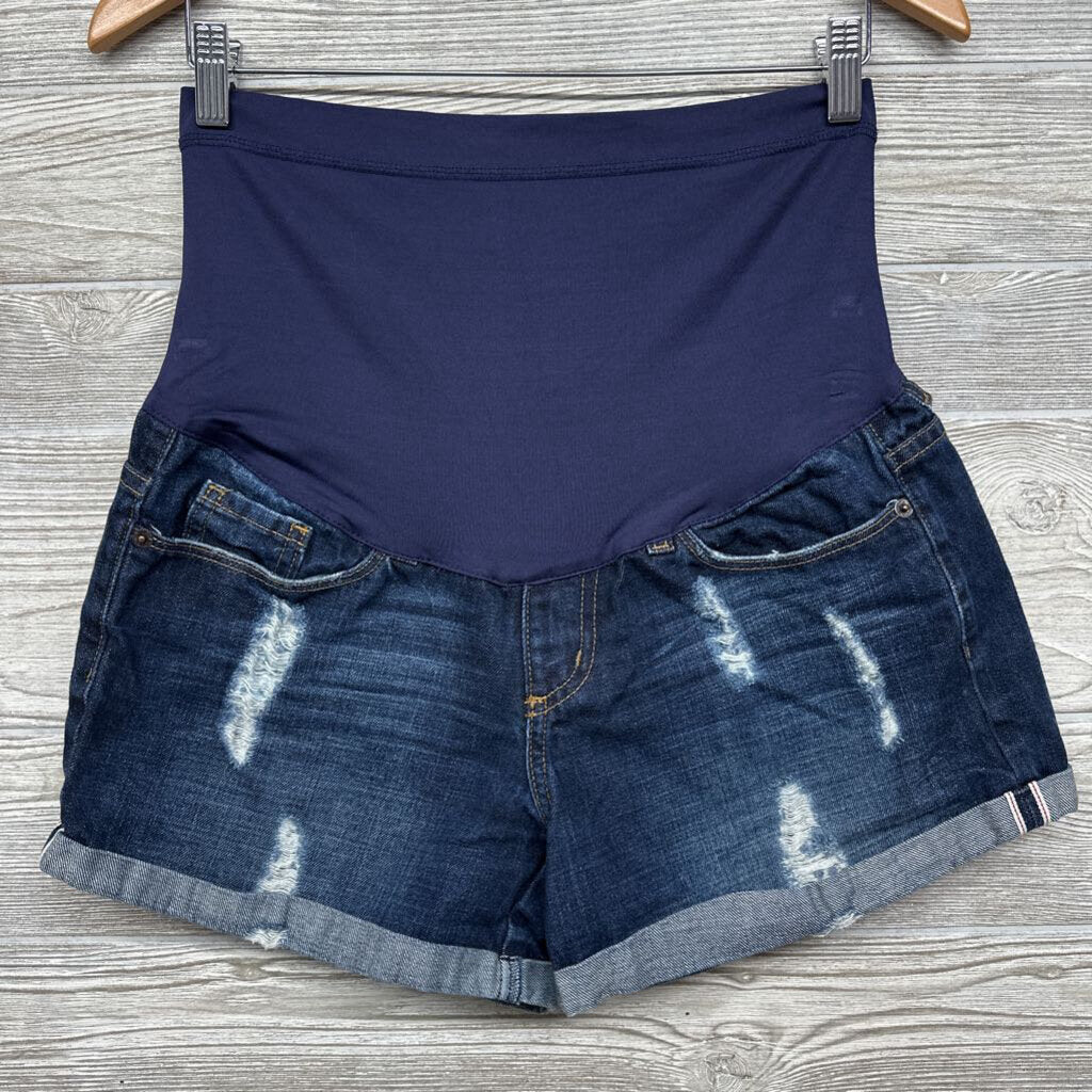Full Panel Denim Shorts Cuffed