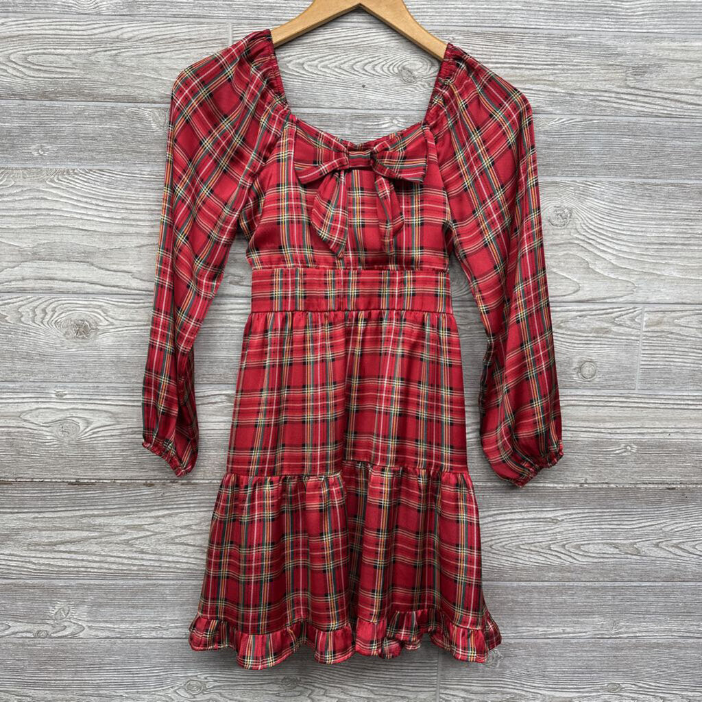 LS Satin Dress Plaid