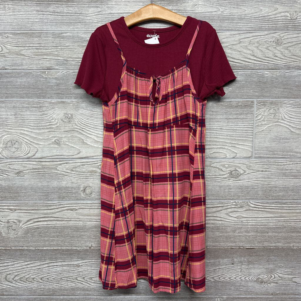 Layered Ribbed Dress Plaid