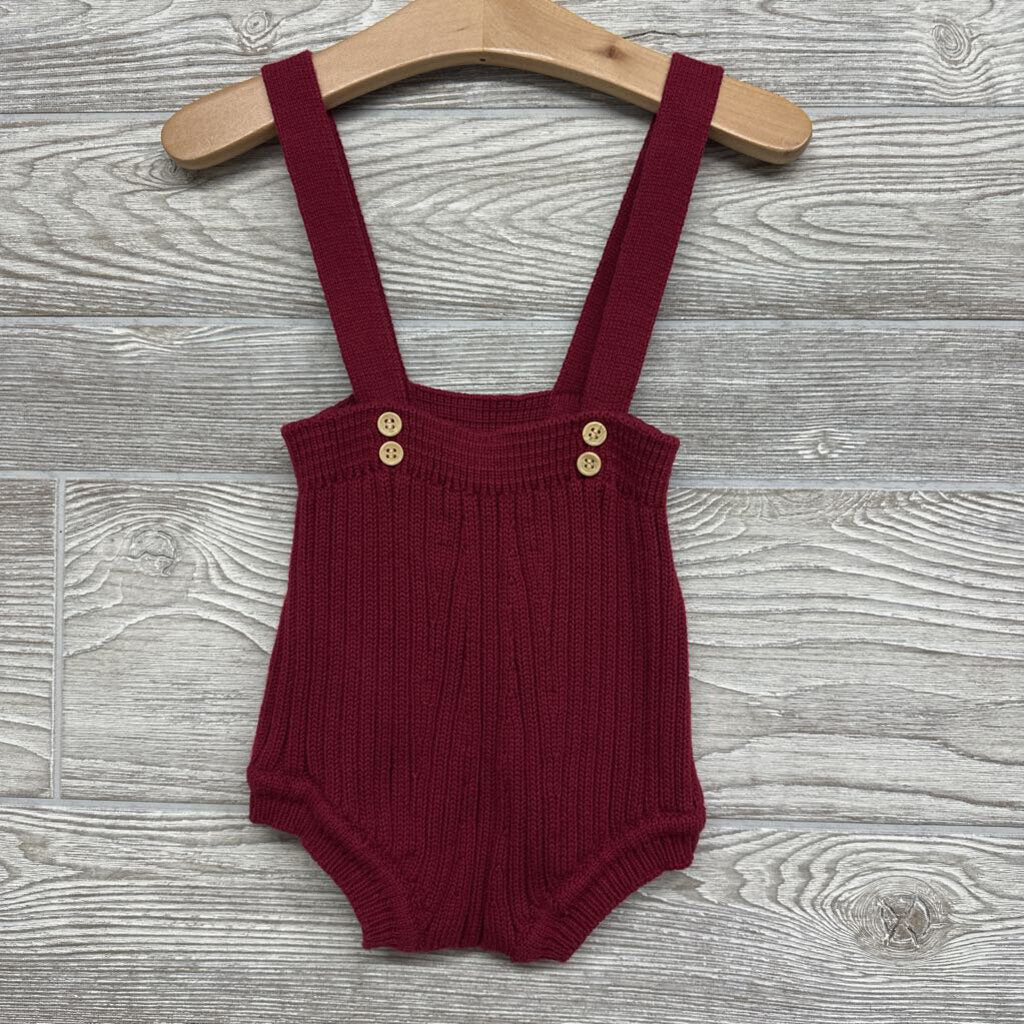 Ribbed Sweater Suspender Romper
