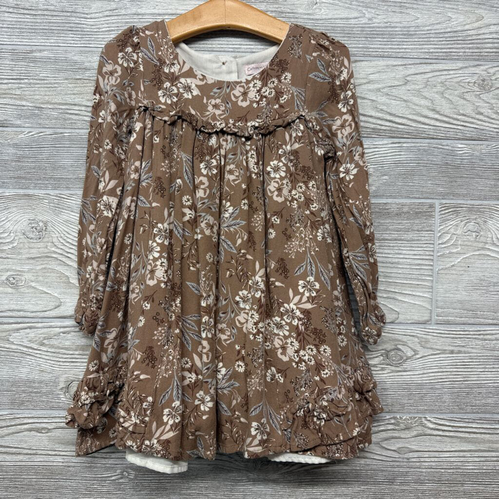 LS Dress Flowers Ruffles