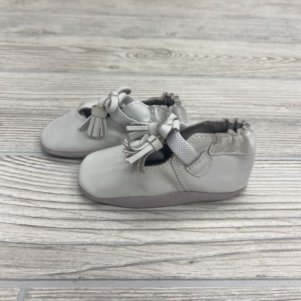 Leather Soft Sole T Strap Shoes Tassels