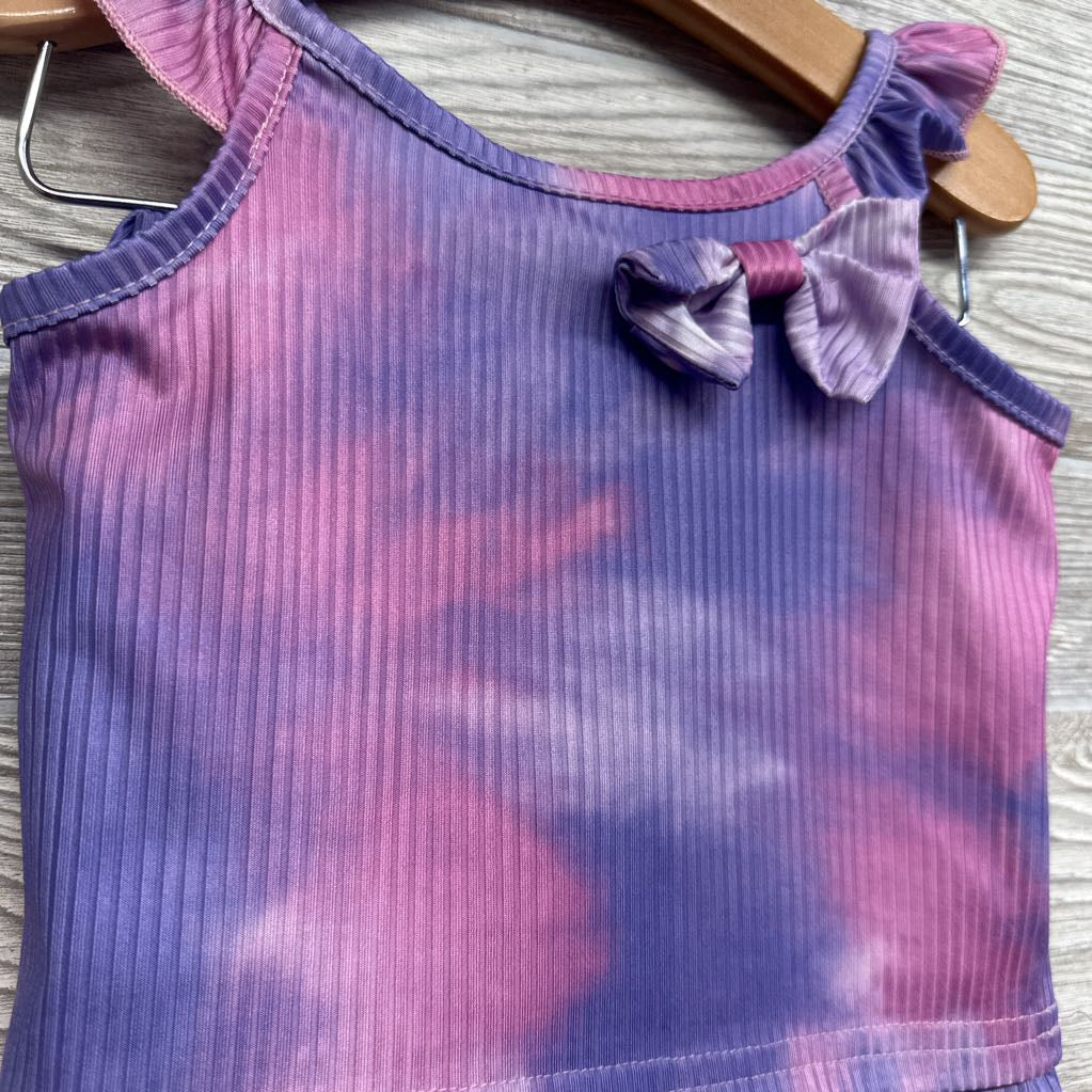 2 Pc Tank & Shorts Ribbed Bow