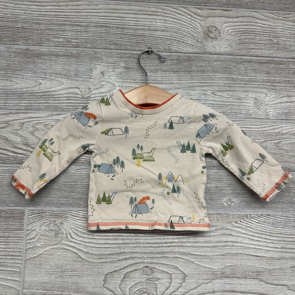 LS Shirt Dinosaur Tents Trees
