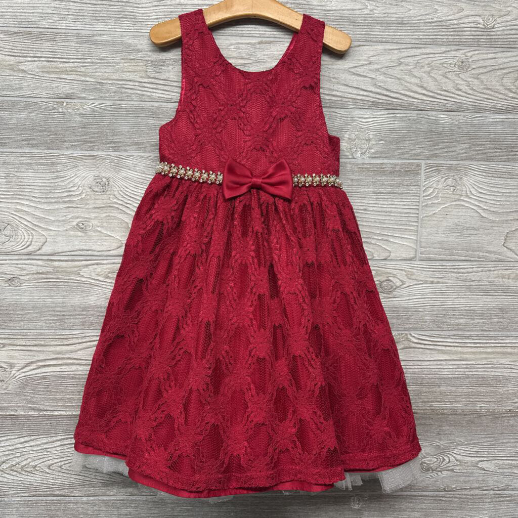 Tank Lace Dress Rhinestone & Pearl Belt