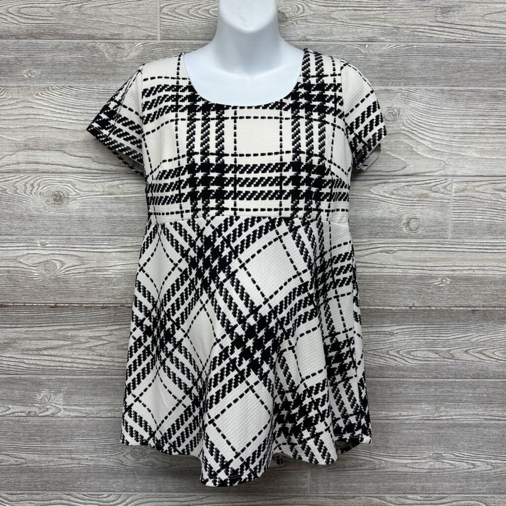 Textured Peplum Short Plaid
